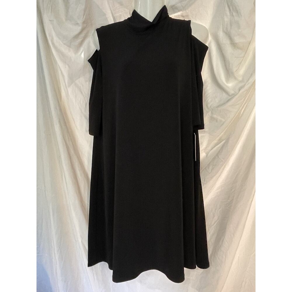 CIARA SUN WOO Black Dress Women’s Small Pullover Swing Cutout 3/4 Sleeve NEW